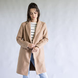 Love Tree Long Coat for Women in Camel