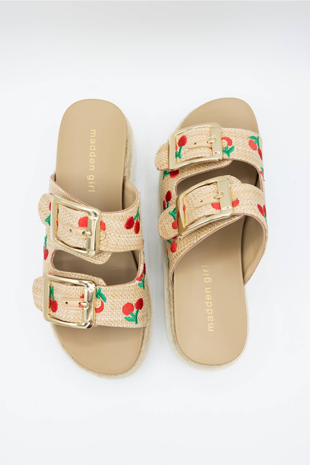 Madden Girl Mythical 2 Band Cherries Platform Sandals for Women in