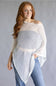Off the Shoulder Poncho Top for Women in White
