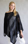 Open Knit Poncho for Women in Black