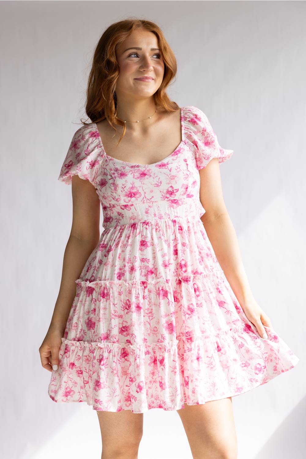 Tiered Floral Back Tie Dress for Women – Glik's