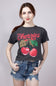 Cherries Leopard Graphic T-Shirt for Women in Grey Black