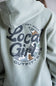 Local Girl Youth Groovy Moon Hoodie in Green