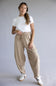Boho Rope Drawstring Pants for Women in Taupe