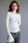 Free People Lace Bell Sleeve Sheer Cotton Blend Top for Women in Clean Ivory
