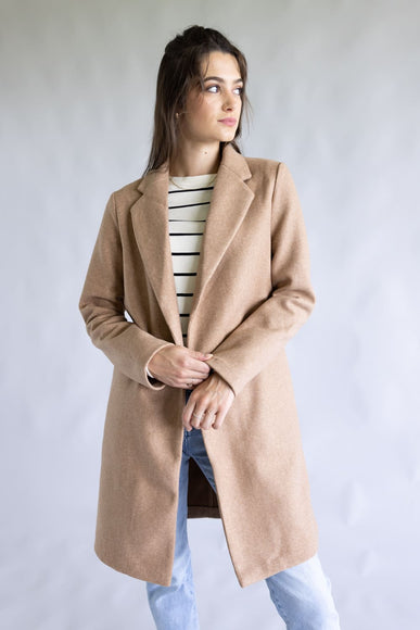 Love Tree Long Coat for Women in Camel
