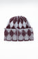Knit cuffed beanie with geometric pattern