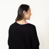 Shaker Stitch Cardigan for Women in Black