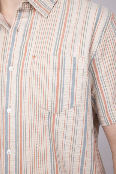 Union Valencia Seersucker Button Up Shirt for Men in Cream