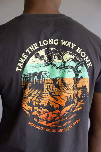 Ariat Take The Long Way Home T-Shirt for Men in Vintage Black