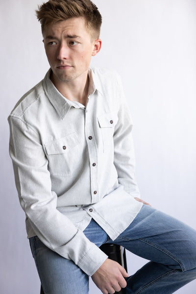 Flannel Shirt for Men in Heather Grey