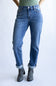 Judy Blue Mid Rise Clean Cuffed Boyfriend Jeans for Women