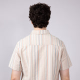 Union Valencia Seersucker Button Up Shirt for Men in Cream