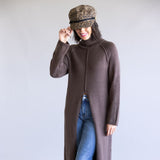 Turtleneck Tunic Sweater for Women in Brown