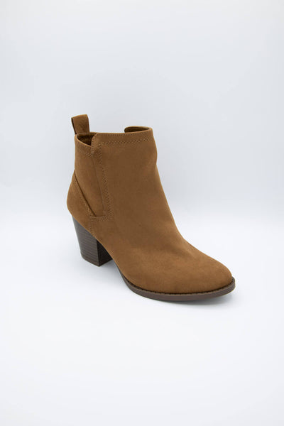 Qupid Shoes Tyson Booties for Women in Maple Brown