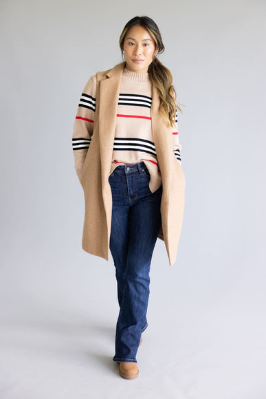 Love Tree Long Line Vest for Women in Camel