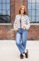 Things Between Wide Striped Piper Cardigan for Women in Cream/Brown