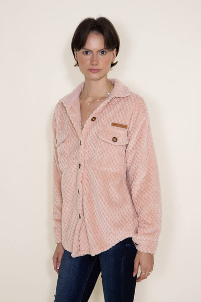 Simply Southern Soft Shacket for Women in Light Pink