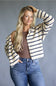 Things Between Wide Striped Piper Cardigan for Women in Natural/Navy