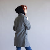 Love Tree Hoodie Long Coat for Women in Grey