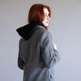 Love Tree Hoodie Long Coat for Women in Grey