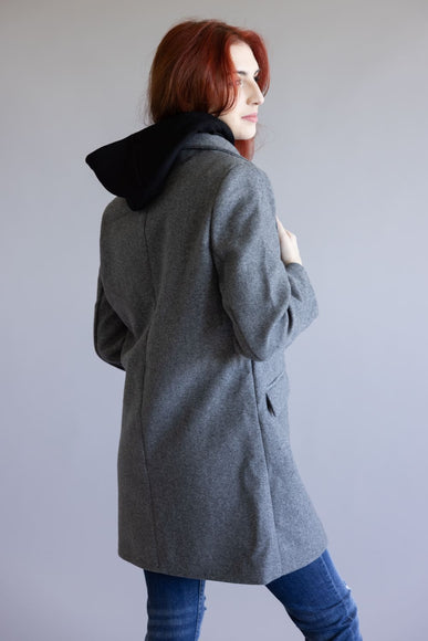 Love Tree Hoodie Long Coat for Women in Grey