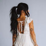 Hyfve Tiered Ruffle Back Tie Dress for Women in White