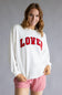 1897 Active Embroidered Lover Sweatshirt for Women in White