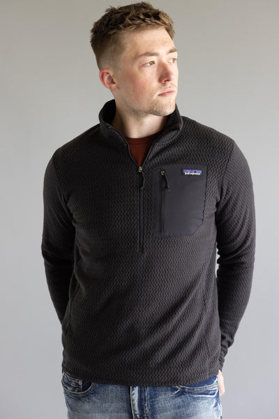 Patagonia Men's R1 Air Zip Neck in Black | 40246-BLK BLACK
