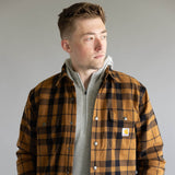 Carhartt Flannel Sherpa Lined Shirt Jacket for Men in Brown