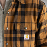 Carhartt Flannel Sherpa Lined Shirt Jacket for Men in Brown
