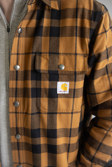 Carhartt Flannel Sherpa Lined Shirt Jacket for Men in Brown
