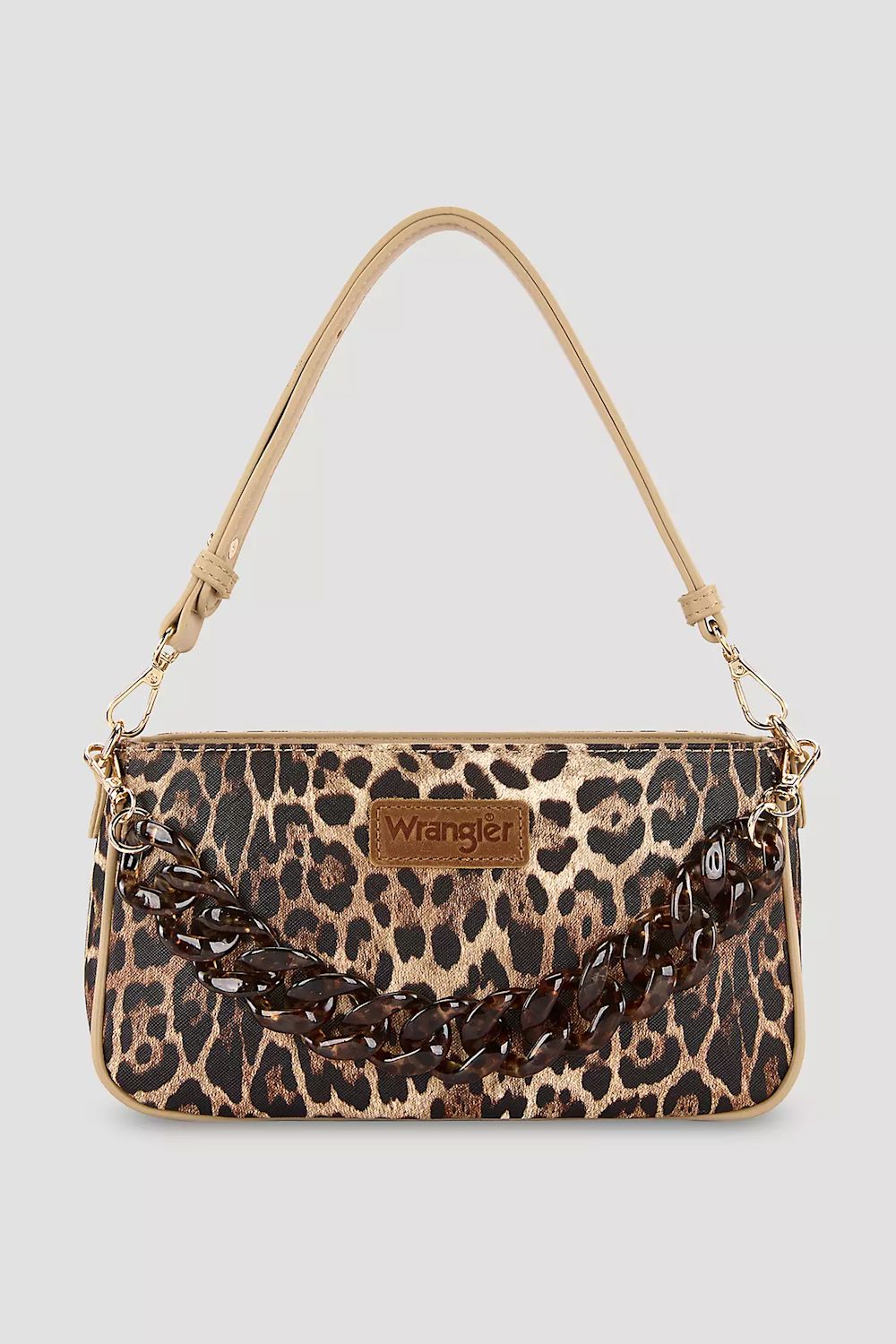 Wrangler Leopard Print Shoulder Bag for Women in Brown | WG474