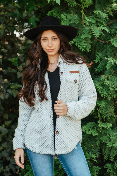 Womens Simply Southern Soft Shacket for Women in White