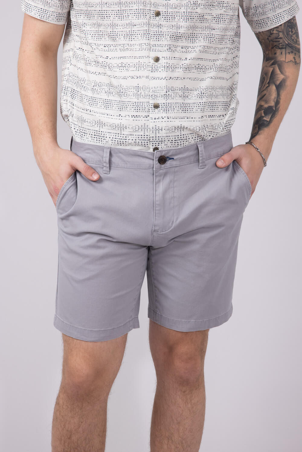 1897 Original 8 Heavy Wash Twill Shorts for Men in Light Grey