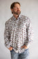 Santa Sleigh Button Up Shirt for Men in Silver