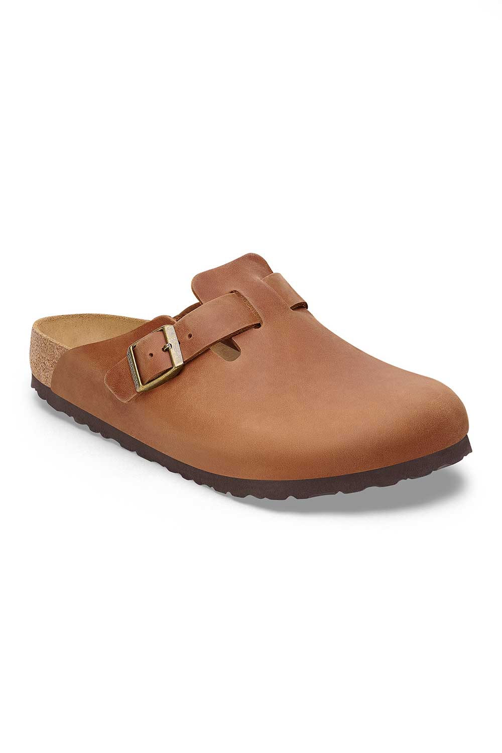 Birkenstock Boston Oiled Leather Clogs for Men in Cognac | 1028179