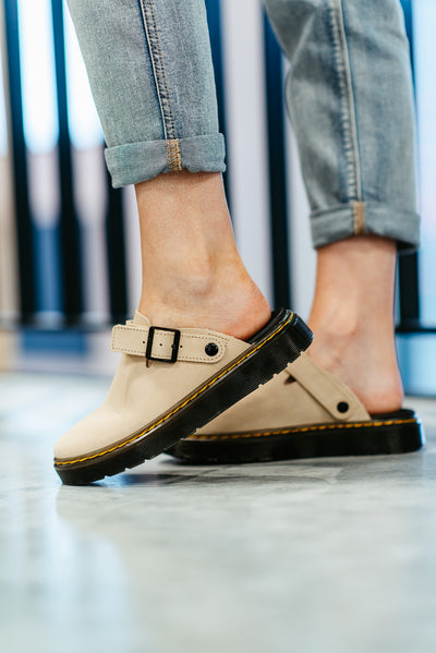 Dr. Martens Carlson Clogs for Women in Taupe