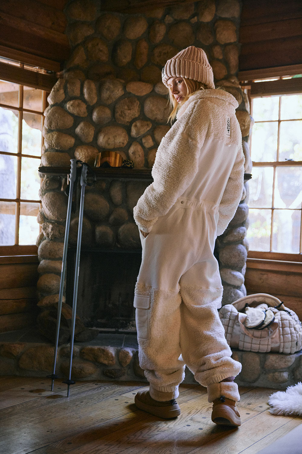 FP Movement Salopette Fleece Coverall for Women in Ivory