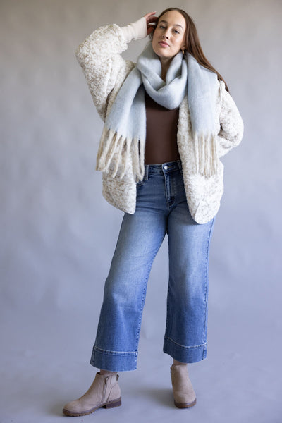 Free People Winter Chill Blanket Scarf for Women in Blue
