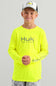 Huk Fishing Youth Pursuit Performance Crew T-Shirt for Boys in Yellow