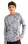 Huk Fishing Youth Printed Pursuit Performance Crew T-Shirt for Boys in Sharkskin Print