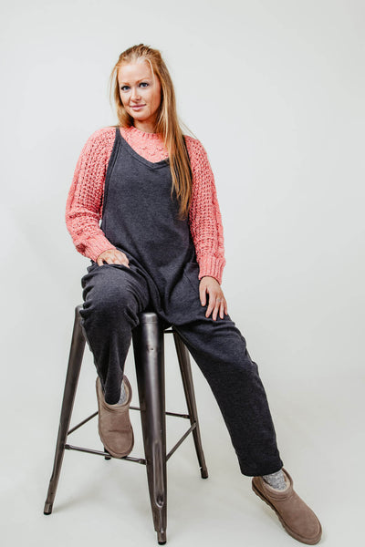 Harem Onesie Jumpsuit for Women in Charcoal