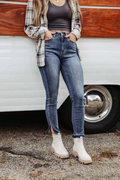 Judy Blue Jeans High Rise Skinny Hem Slit Jeans for Women