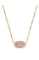 Kendra Scott Elisa Luxe Gold Short Pendant Necklace in Light Pink