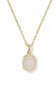Kendra Scott Daphne Gold Crystal Frame Short Pendant Necklace in Iridescent Drusy | 9608890312