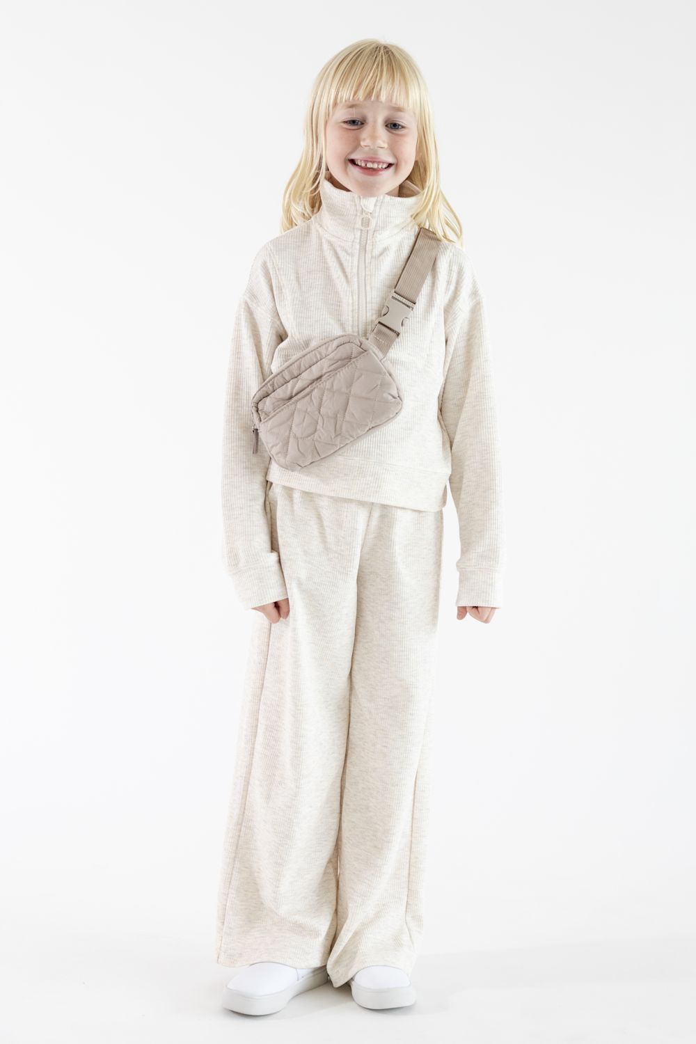 90 Degree SoftLite Quarter Zip & Wide Leg Pant Set for Girls in