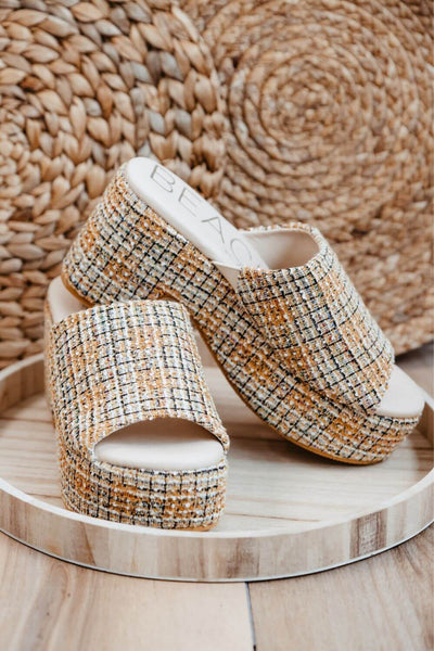 Beach by Matisse Terry Platform Tweed Heels for Women in Brown