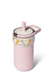 Made for kids, solid pastel pink with white and floral accents