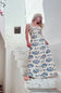 ACOA Printed Strappy Maxi Dress for Women in Blue